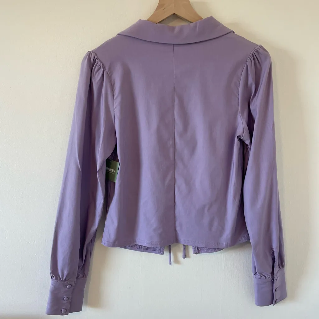 Hello Ruby Boutique Purple Tie Top Size M - Image 3