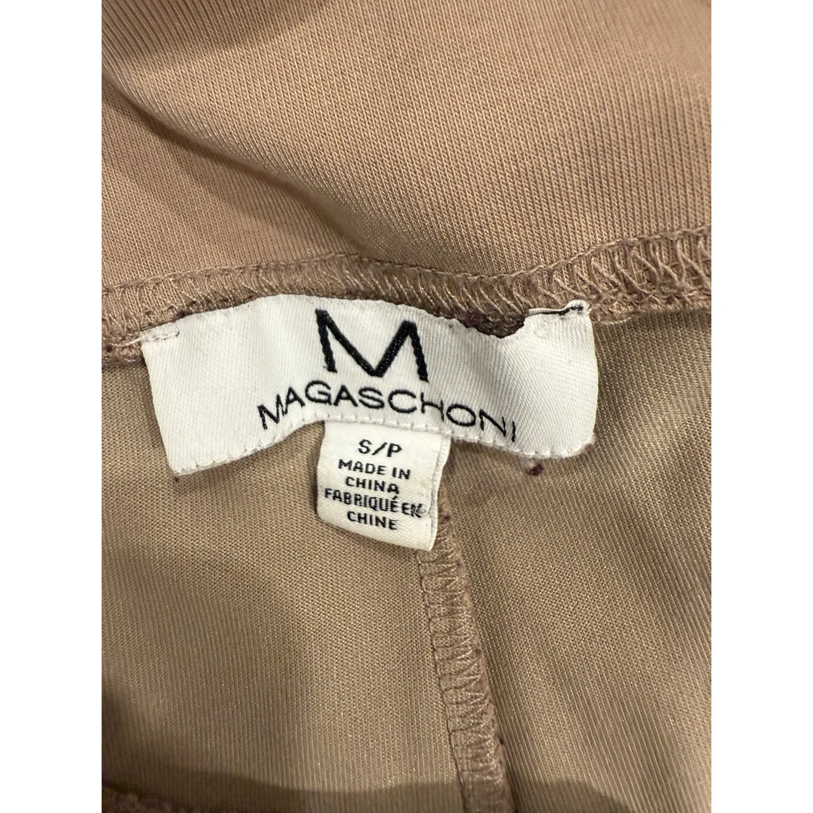 Magaschoni Beige Pull On Wide Leg Pants Womens Size Small Stretch Bohemian - Image 5