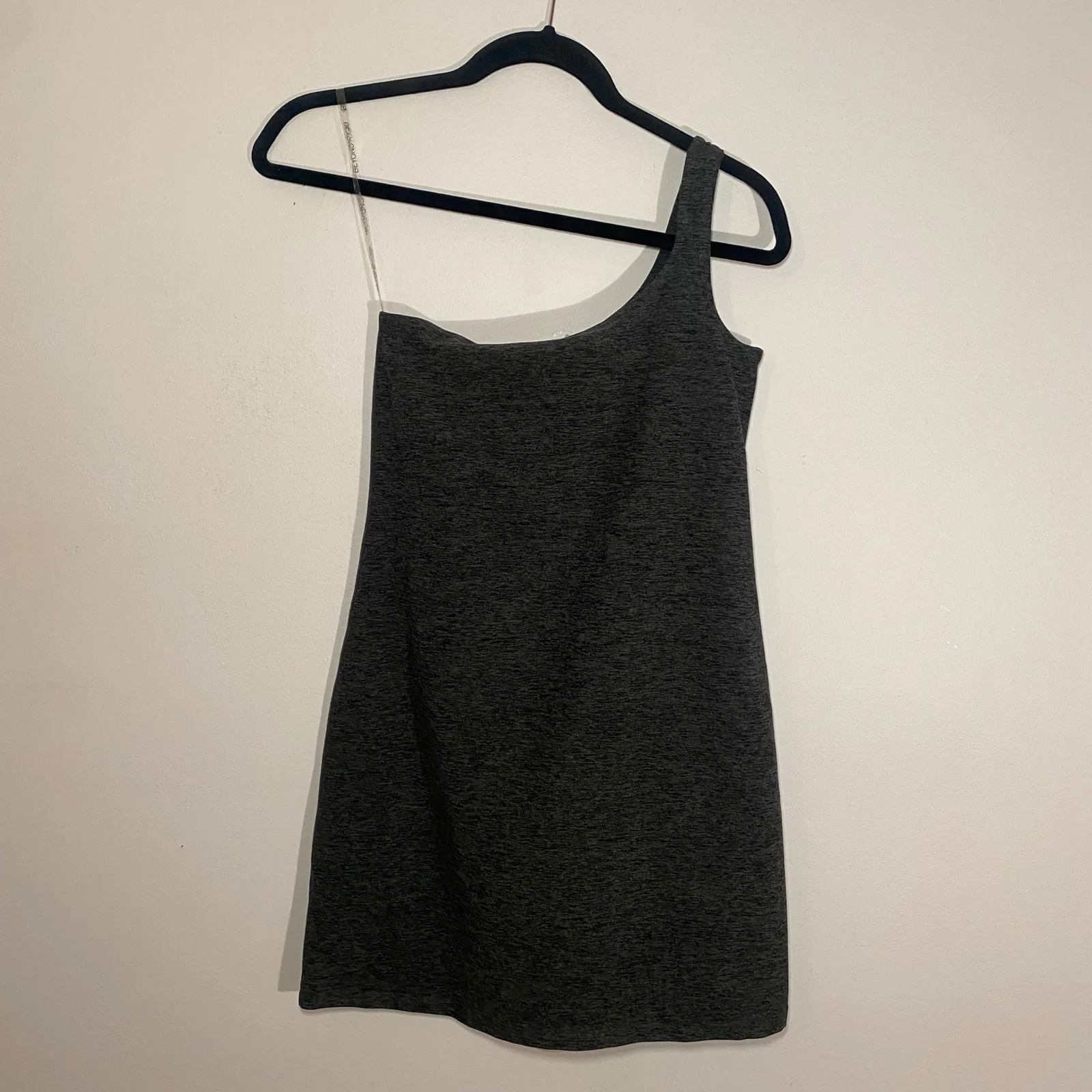 Beyond Yoga One and Only Heathered Gray One Strap Mini Dress Athleisure Small - Image 2
