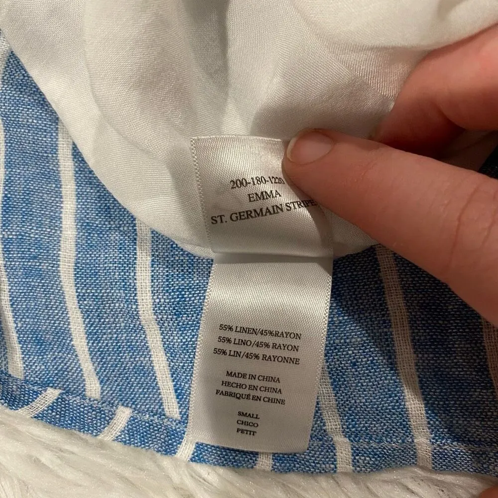 Rails Emma Mini Dress in St. Germain Stripe Blue Small - Image 8