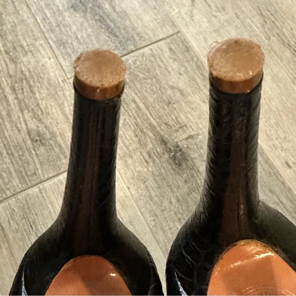 Guillaume Hinfray Made In Italy Purple Black Pump Heels Quiet Luxury Size 38.5 - Image 10