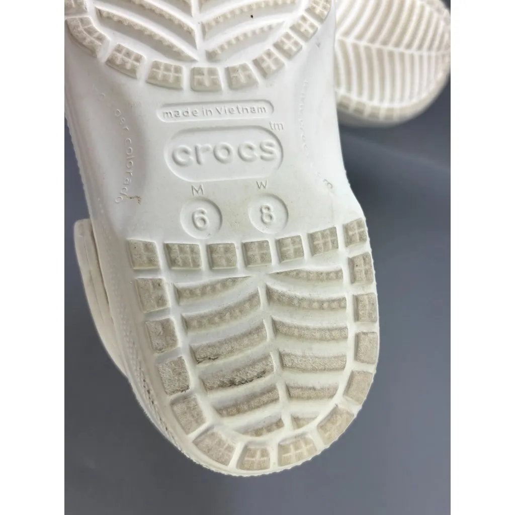 Crocs Classic Unisex Clog Size M6/W8 White Rubber Lightweight Comfortable Shoes - Image 6