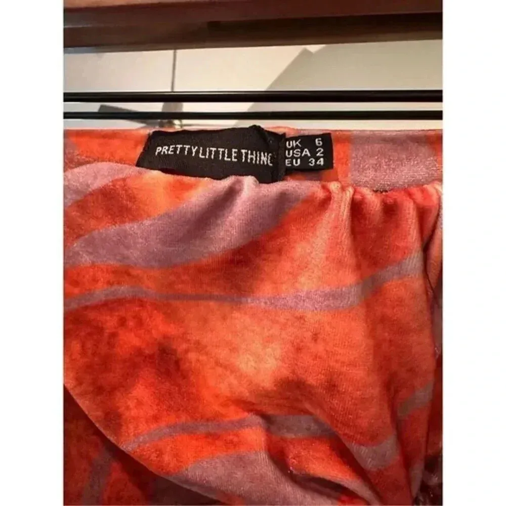 Pretty Little‎ Things Size 2 Velvet Side Slit Skirt Velour - Image 2