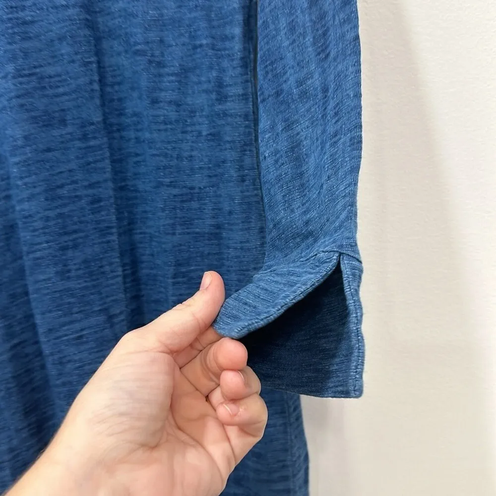 Talbots Womens Shirt Dress XS Blue Knee Length 1/5 Button Cotton Pocket Career - Image 7