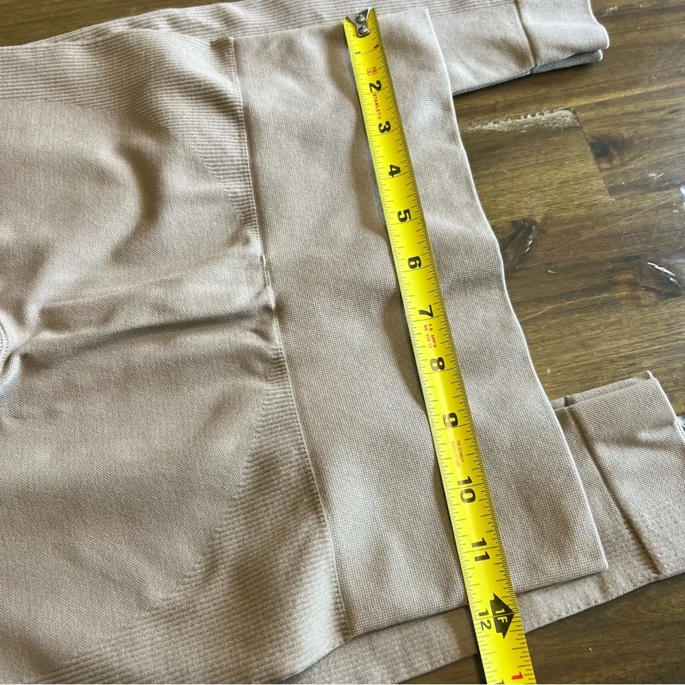 SETactive SET Active High Rise Ribbed Leggings Tan Nude Sculptflex Seamless S - Image 5