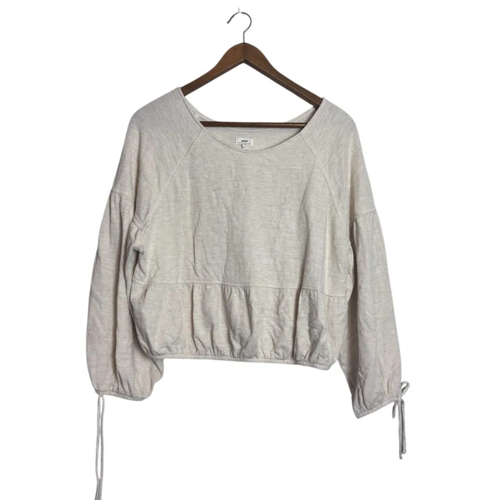 Aerie  Ivory White Endless Summer Cropped Sweatshirt - Image 5