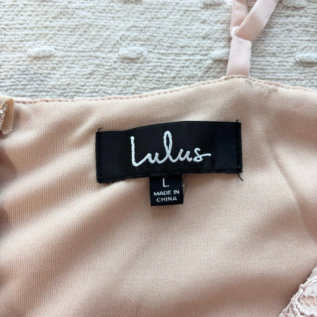 Lulus Sweet Blossom Blush Pink Lace‎ Floral Dress Size 10 - Image 11
