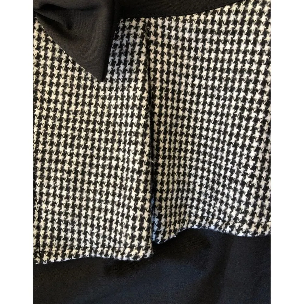 NWT Womens Black White Herringbone Split Neck dress size M - Image 9