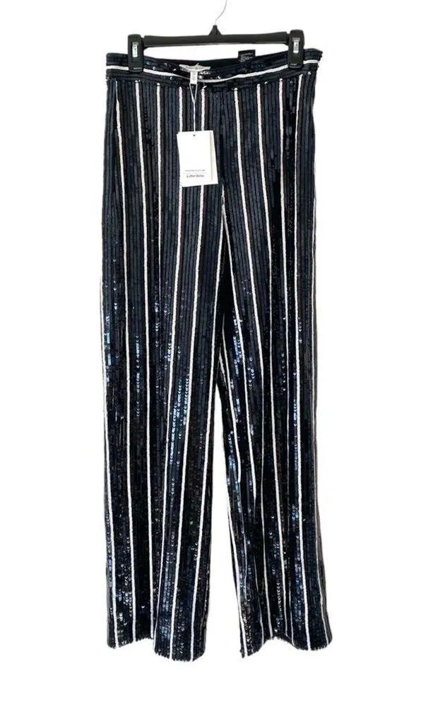 & Other Stories Striped Sequin Lounge Pants NWTS Black White size 6 - Image 3