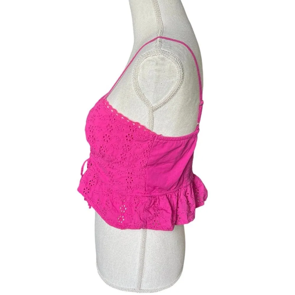 Wild fable pink eyelet top coquette peplum cowgirl summer barbie western - Image 4