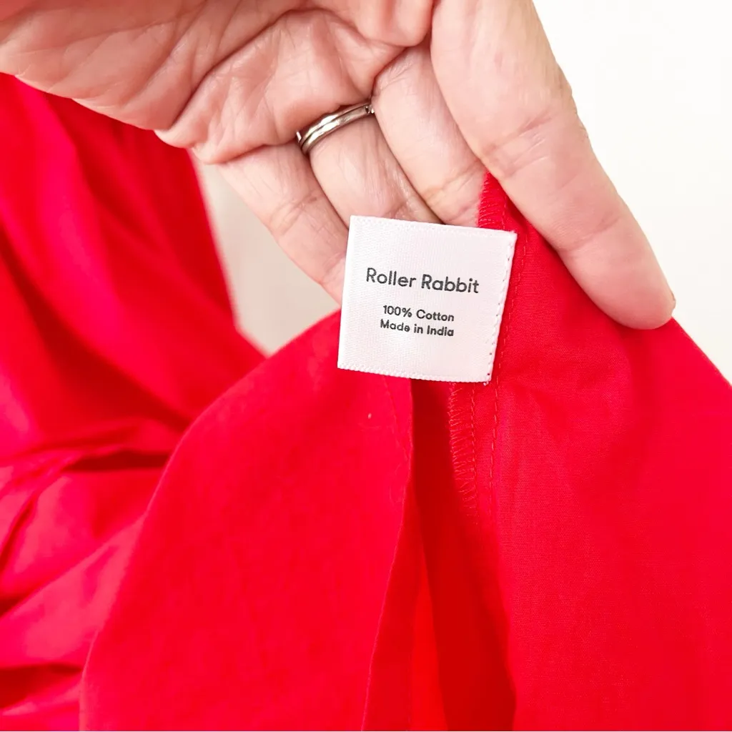 Roller Rabbit Arria Romantic Puff Sleeve Belted Midi Dress Red - Image 7