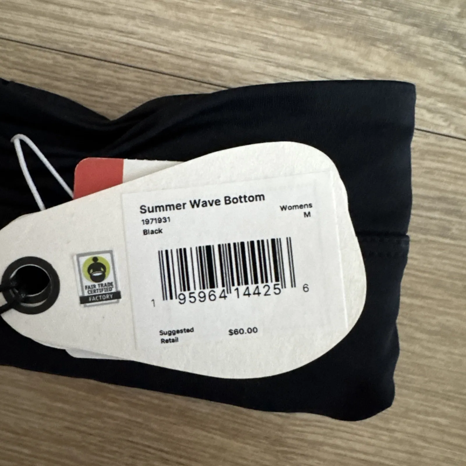 prAna Summer Wave Bottom Bikini Swim Poolside Neutral Minimal Black‎ Size Medium - Image 8