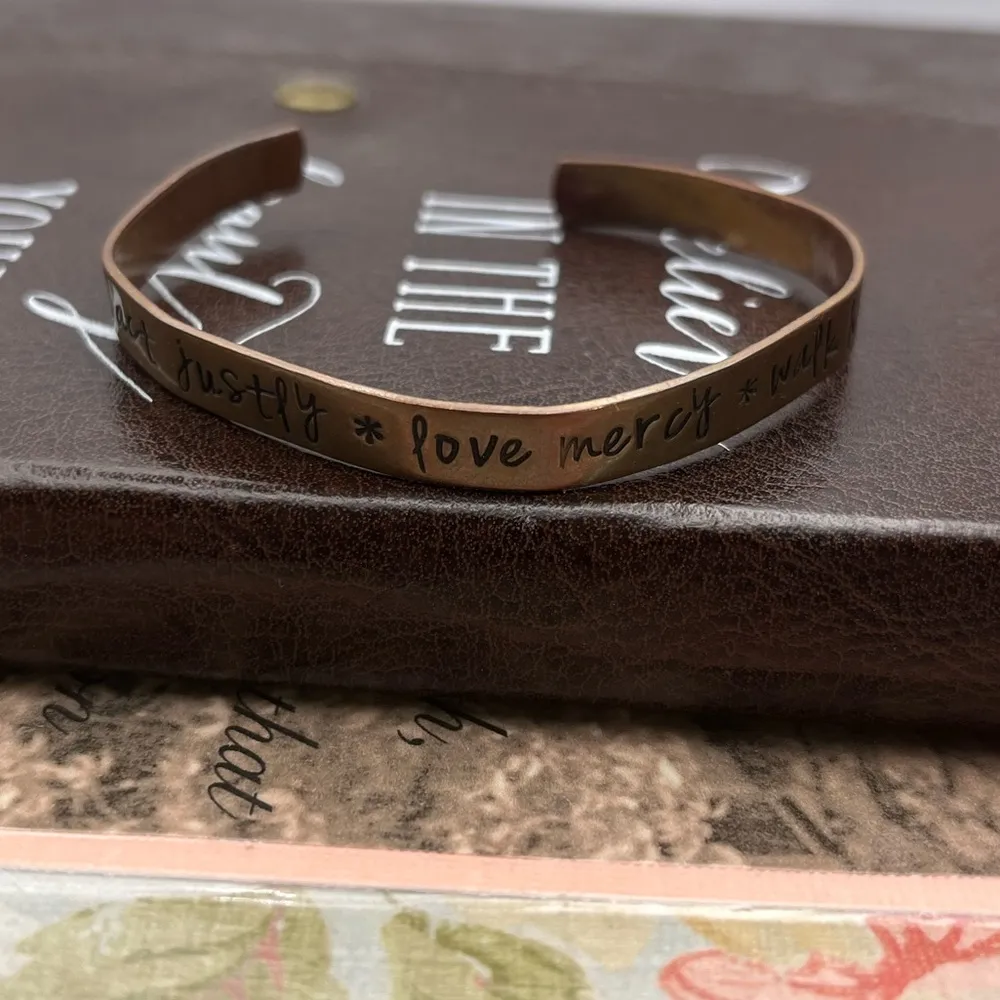 Inspirational Engraved Bronze Bracelet Bendable - Image 3