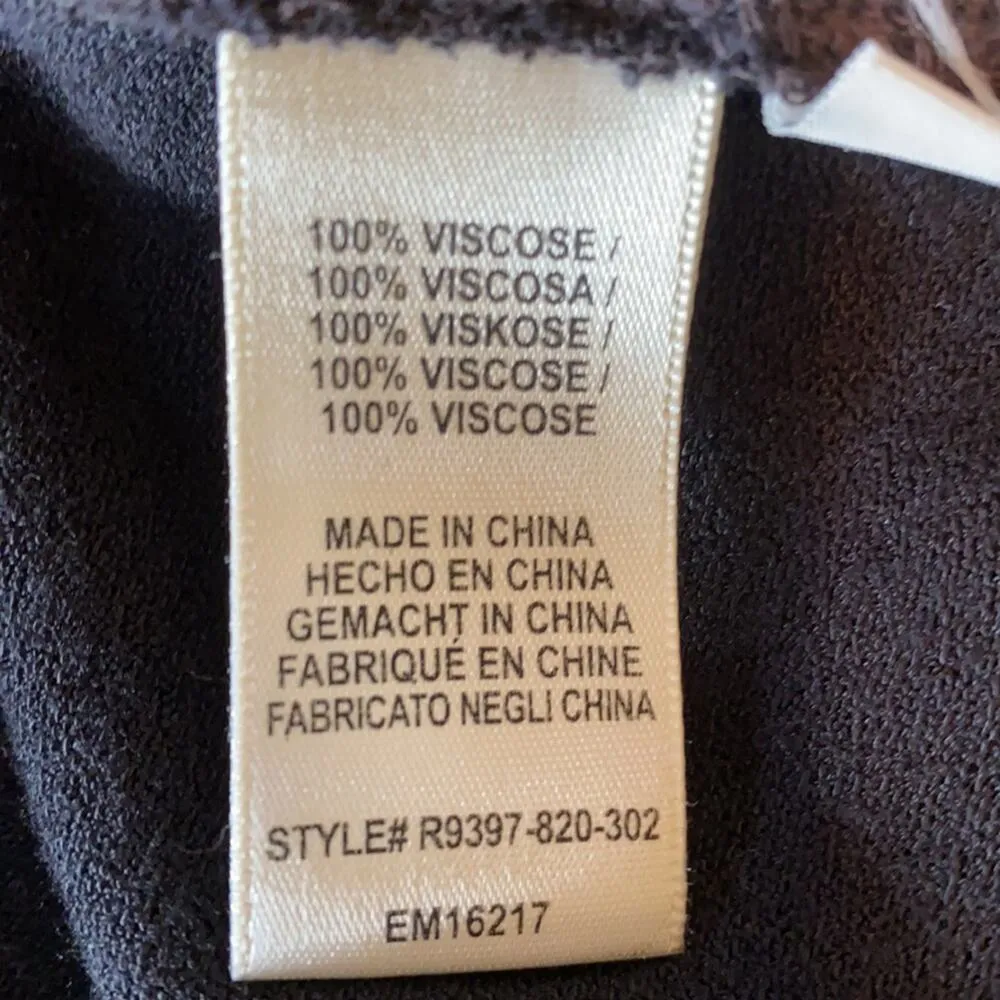 Cloth & Stone Anthropologie Black Bell Sleeves Long Sleeve Viscose Blouse XS - Image 8