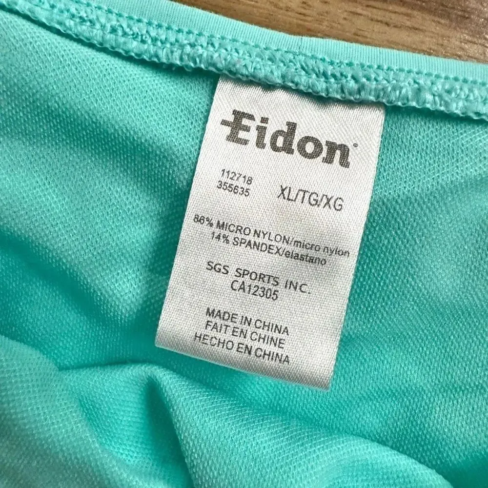Eidon | Solid Bikini Bottom Turquoise Teal Ruching Full Coverage | Size XL - Image 5