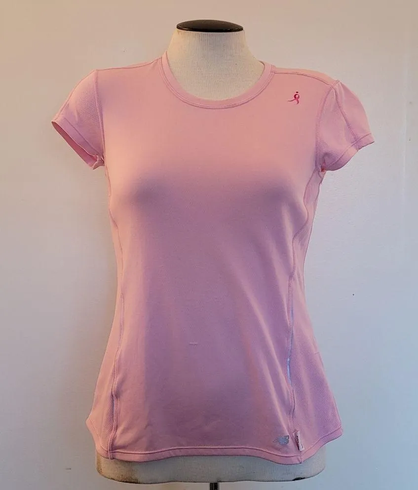 New Balance Pink Short Sleeve Active Wear Breast Cancer Awareness Top S - Image 8