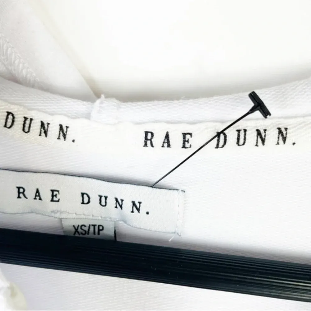 RAE DUNN Soft White Lightweight "BRIDE" Zippered Hoodie Sweatshirt XS‎ - Image 6