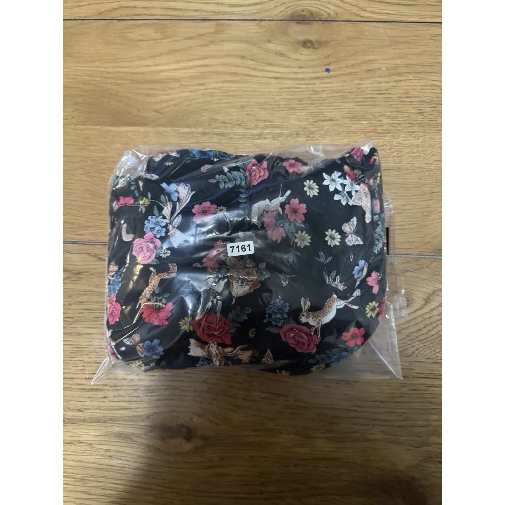 Philosophy Women Size 1X Popover Tunic Black Floral Bunny Fox Deer Wildlife - Image 11