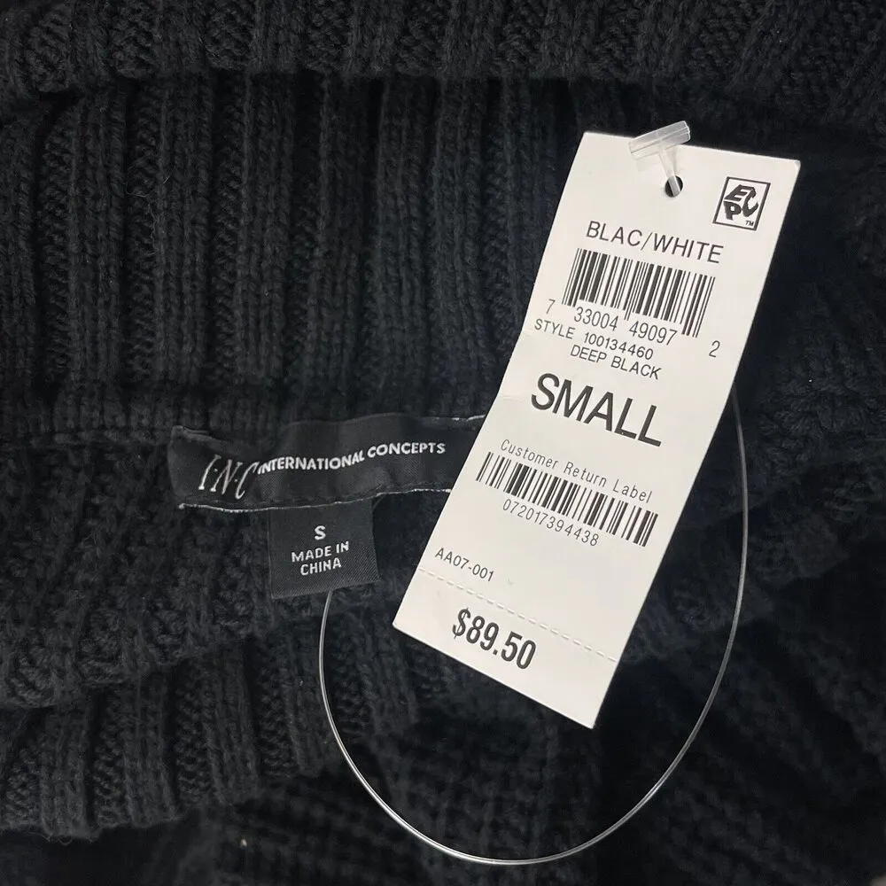 INC International Concepts Small Sweater Cowl Neck Rhinestones Long Sleeve Black - Image 7