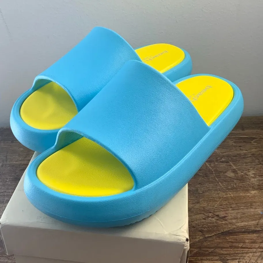 J/Slides SQUISH Turquoise/Yellow EVA size‎ 10 Blue - Image 2