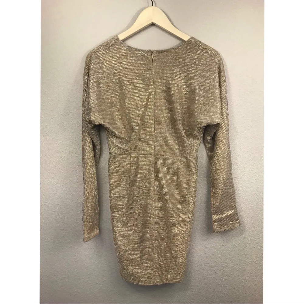 NWT Endless Rose x Revolve Gold Surplice Dress - Image 6
