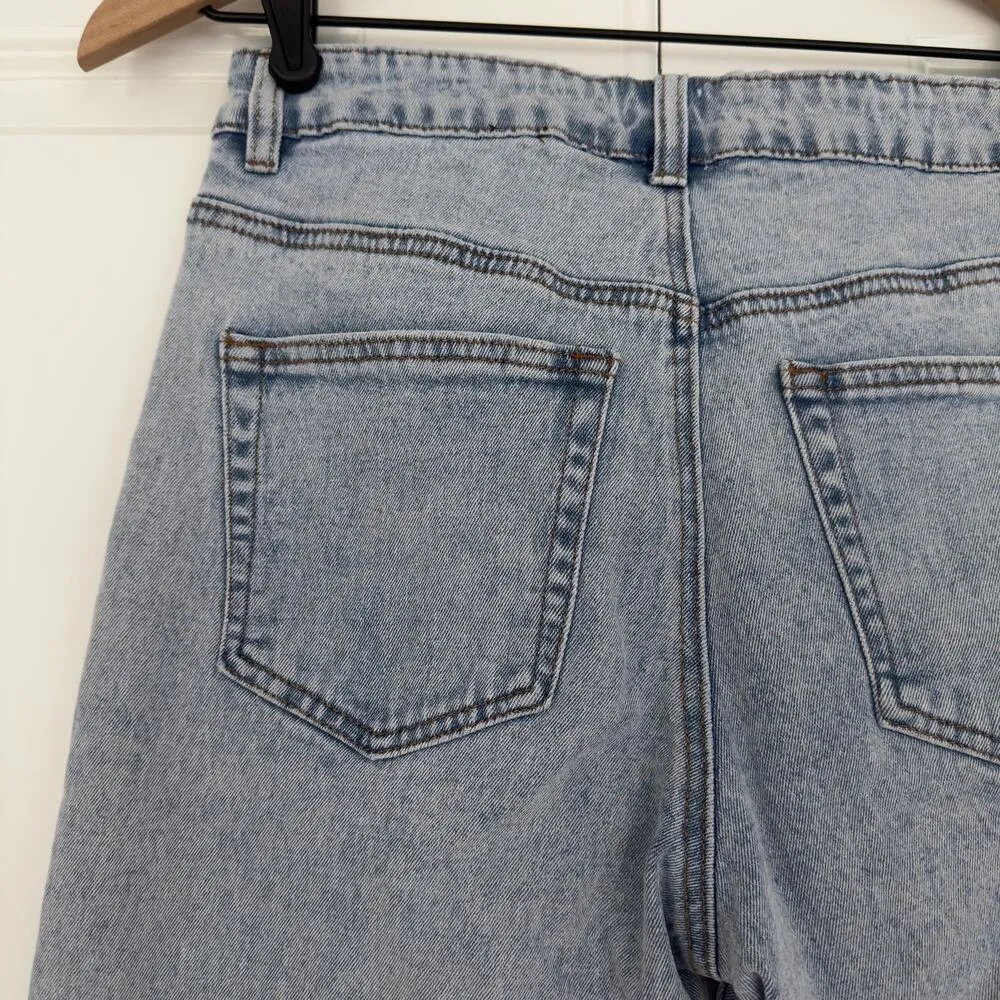 Princess Polly Careline Jeans Light Wash Cotton Spandex Stretch 5-pocket button - Image 6