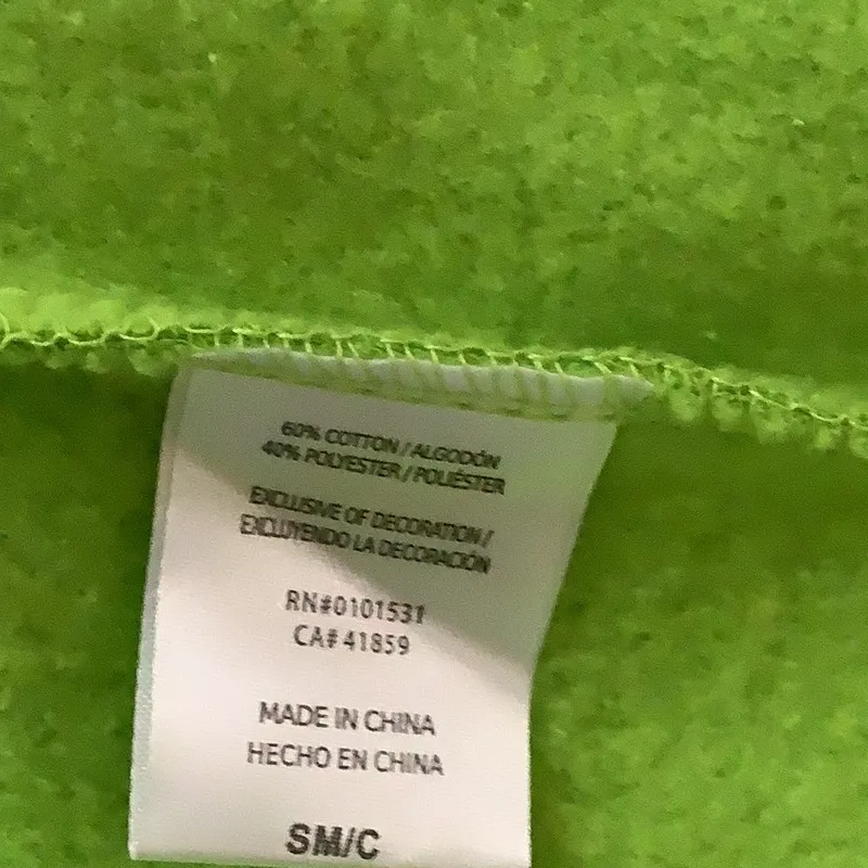 Shrek Size S Full Zip Womens Long Sleeve Embroidered Fleece Zipper Hoodie, New Green - Image 6