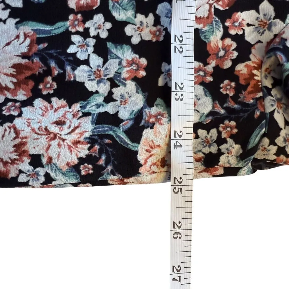LC Lauren Conrad Button Front Shirt XXL Dark Floral‎ Cottagecore Feminine Office - Image 7
