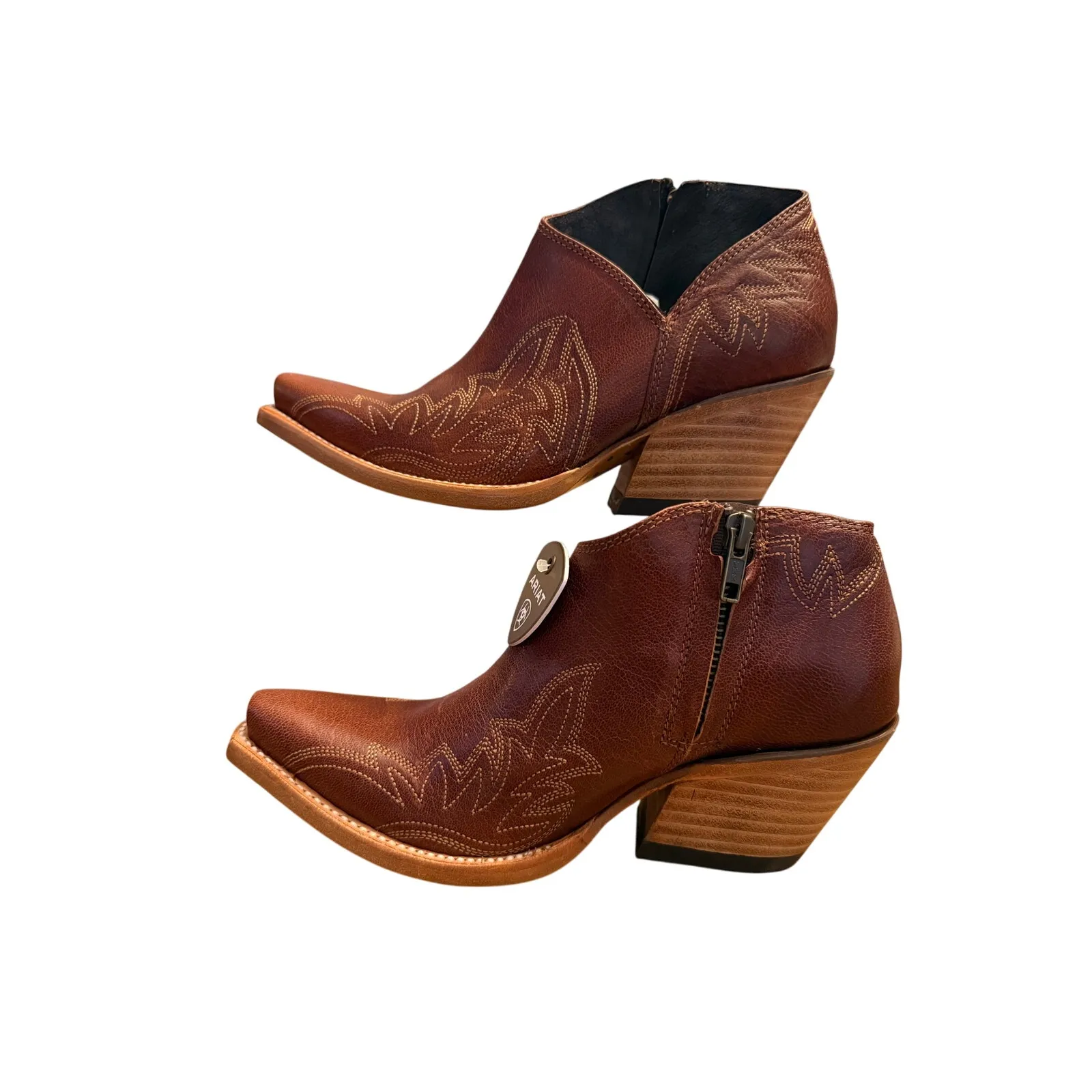 Ariat Jolene Snip Toe Ankle Zip Western Cowboy Boots Women’s 6.5 Sedona Red NEW - Image 3