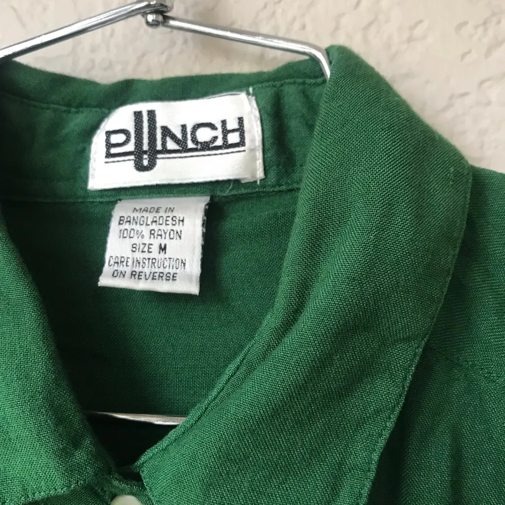 Vintage Green Button Down Size M - Image 4