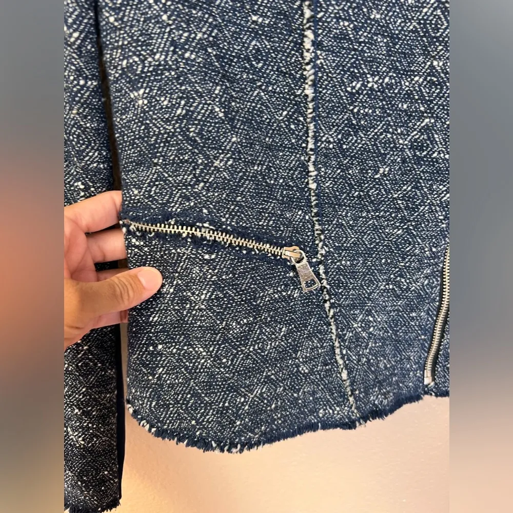 Rebecca Taylor Tweed Moto Zip Up Jacket Size 0 - Image 4