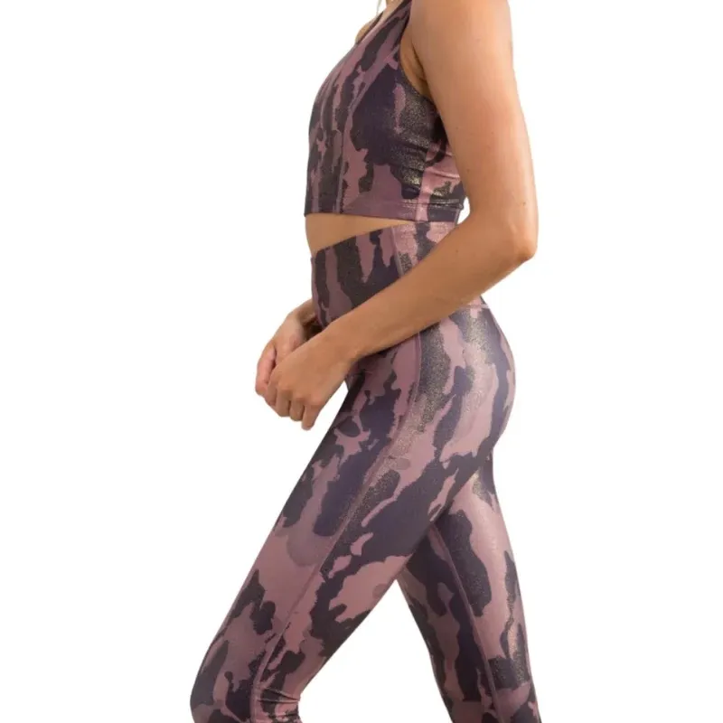 Mono B Camo Foil Brown Leggings - Image 2