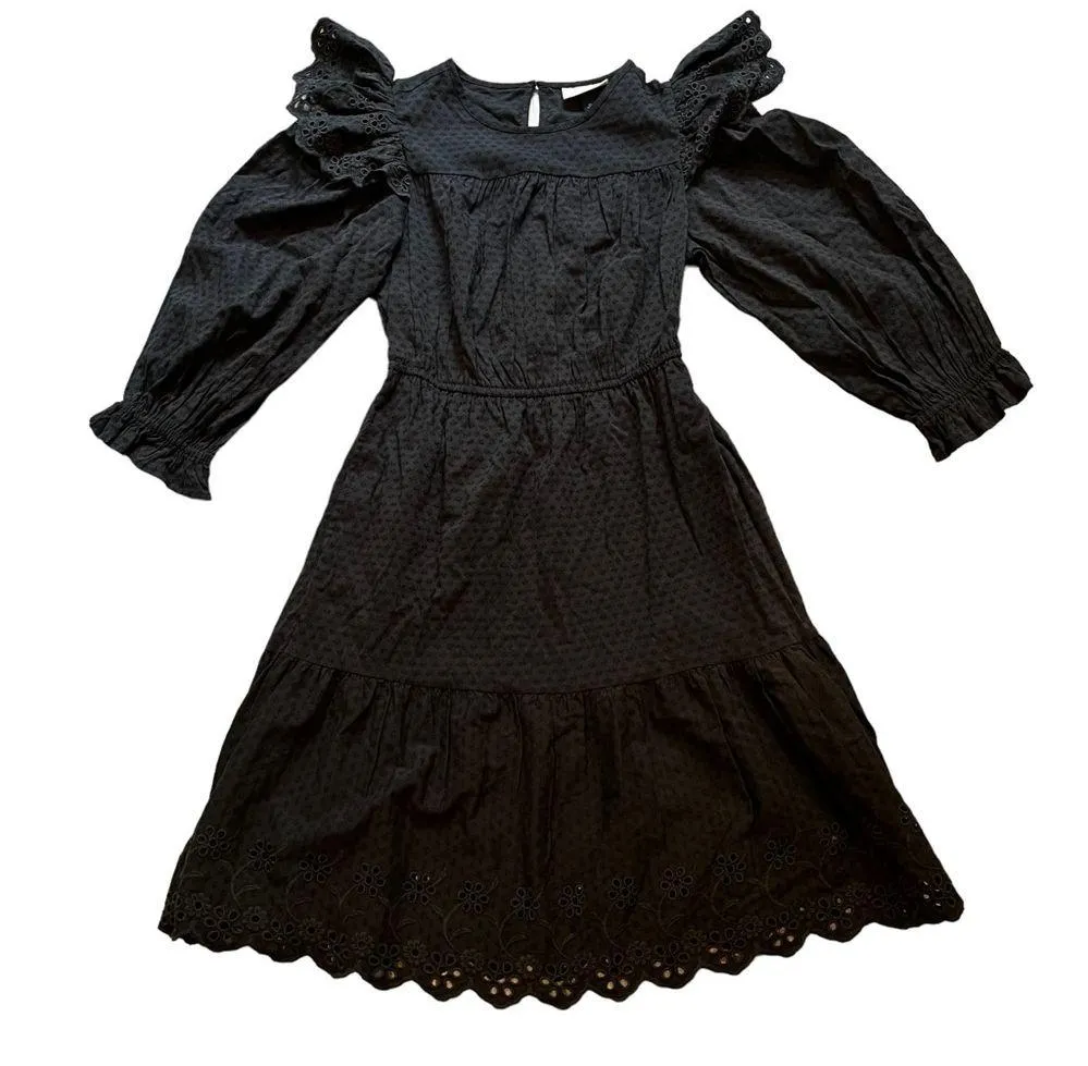 NWT, Universal Thread Ruffle Long Sleeve Ruffle Dress Dark Gray, Sz XS - Image 6