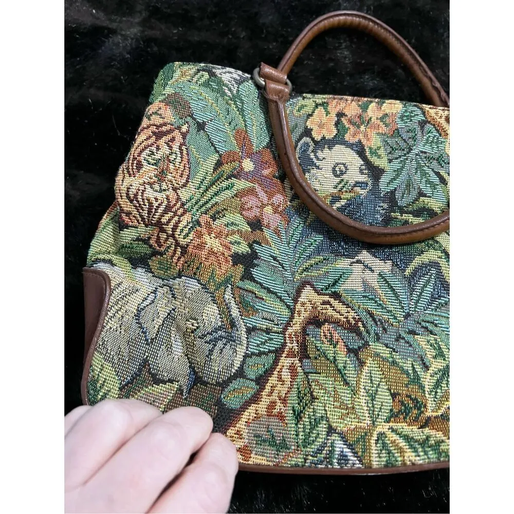 Tapestry hand bag  Jungle Bag Tiger Panda Giraffe Elephant Zebra - Image 5