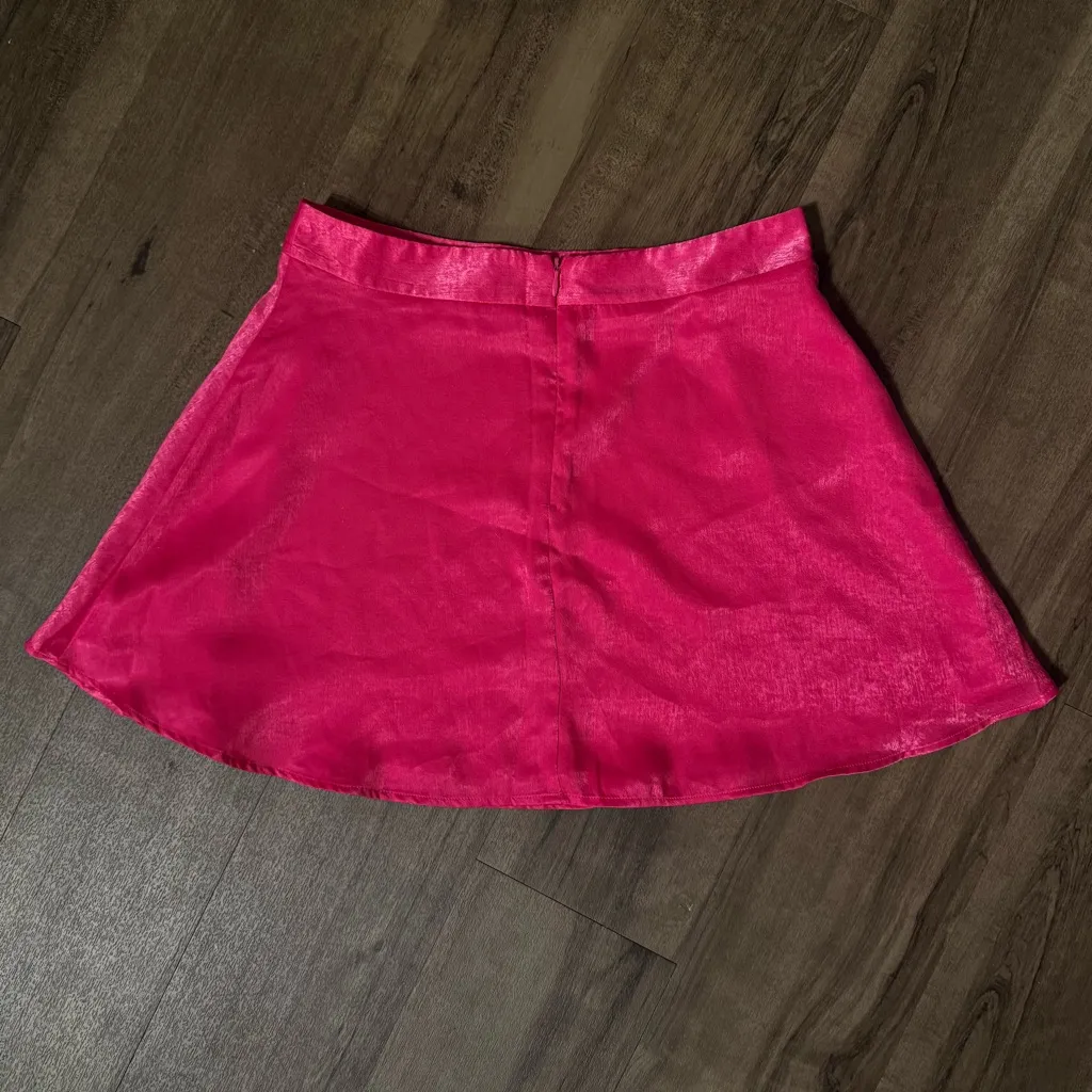 Zara Pink Satin Mini Skirt size S - Image 2
