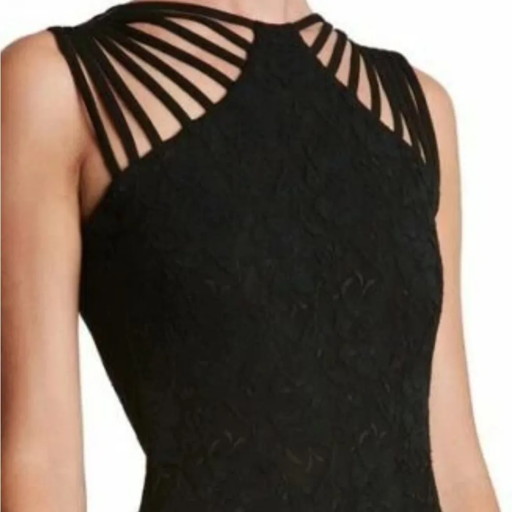Dress the Population Black "strappy geometric" Midi Dress L - Image 6