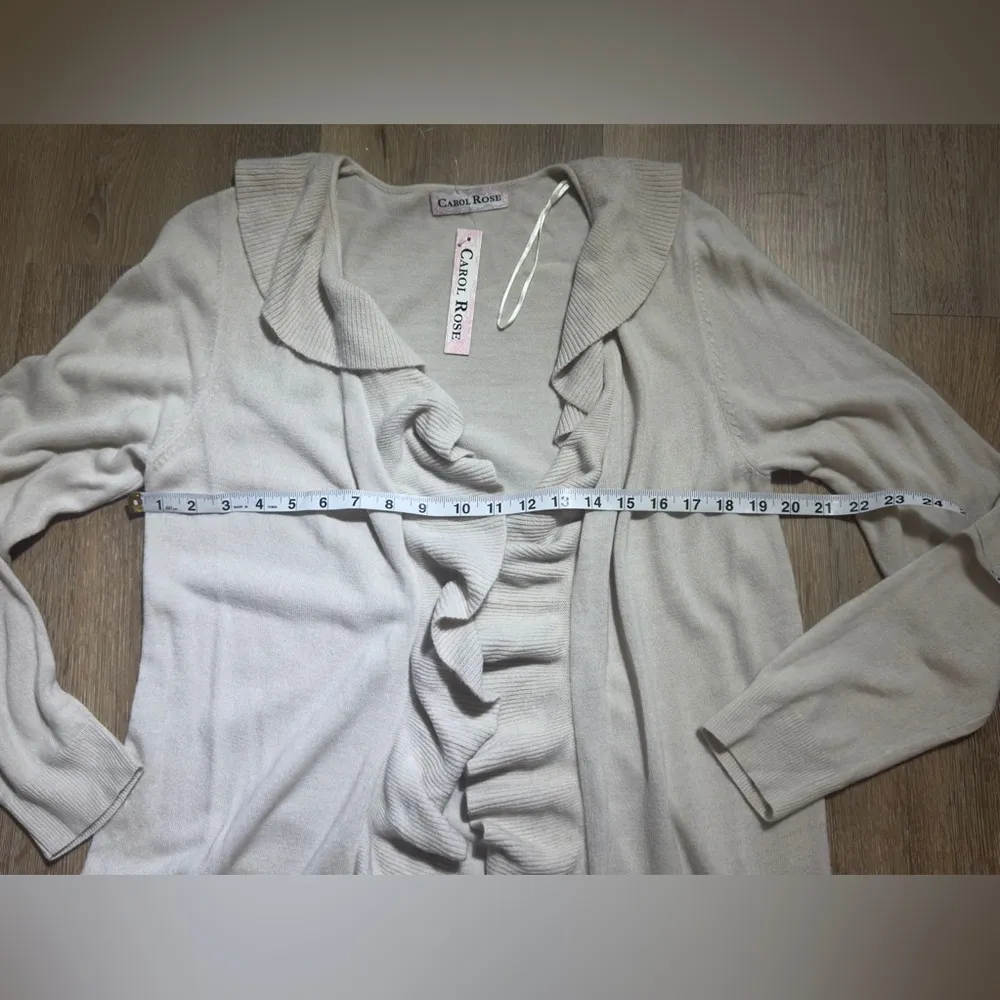 Carol Rose Beige Ruffle Cardigan 🍁🥮🍂 - Image 5
