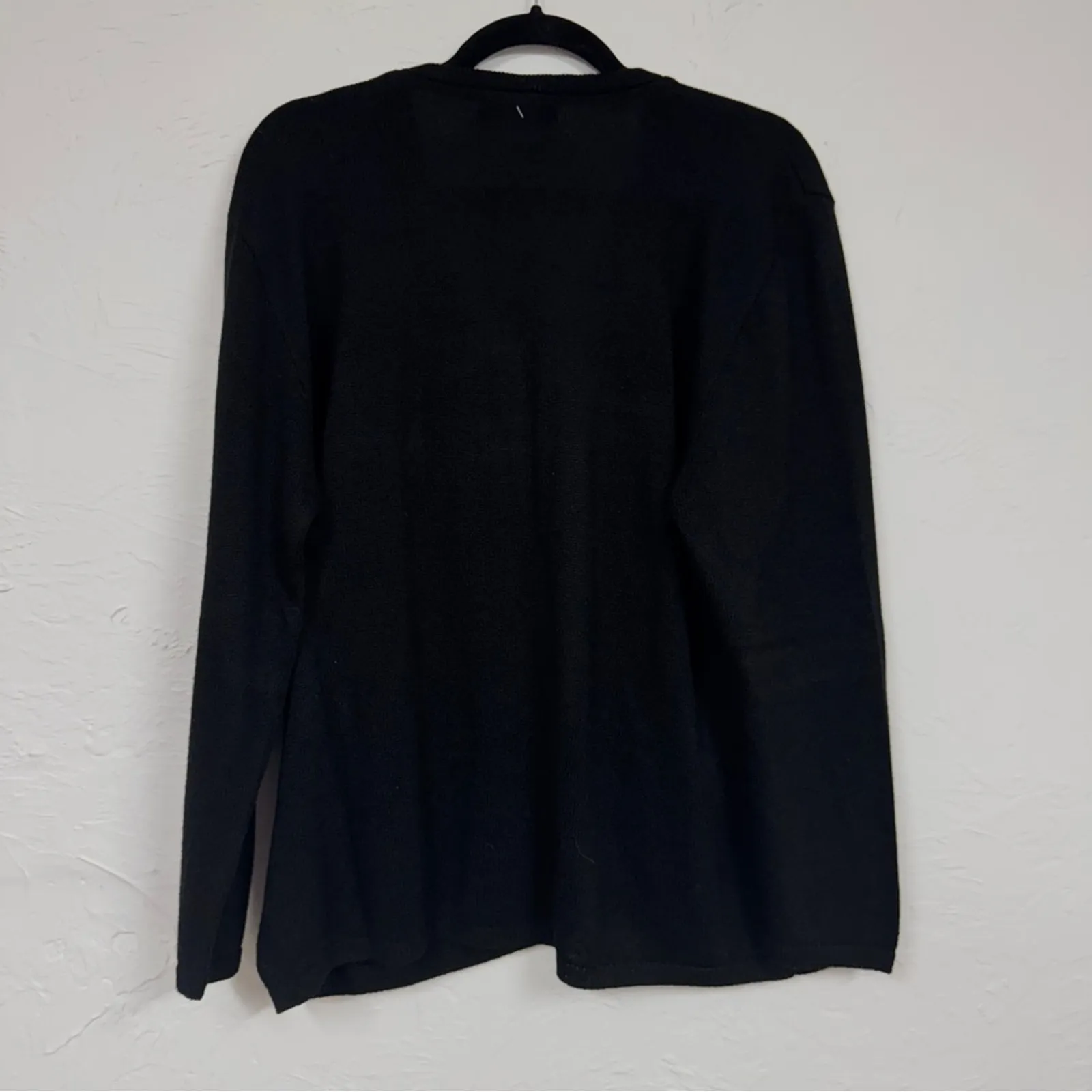Vintage San Remo Black Full Zip Cardigan Sweater Womens M Preppy Luxury Academia Size M - Image 9