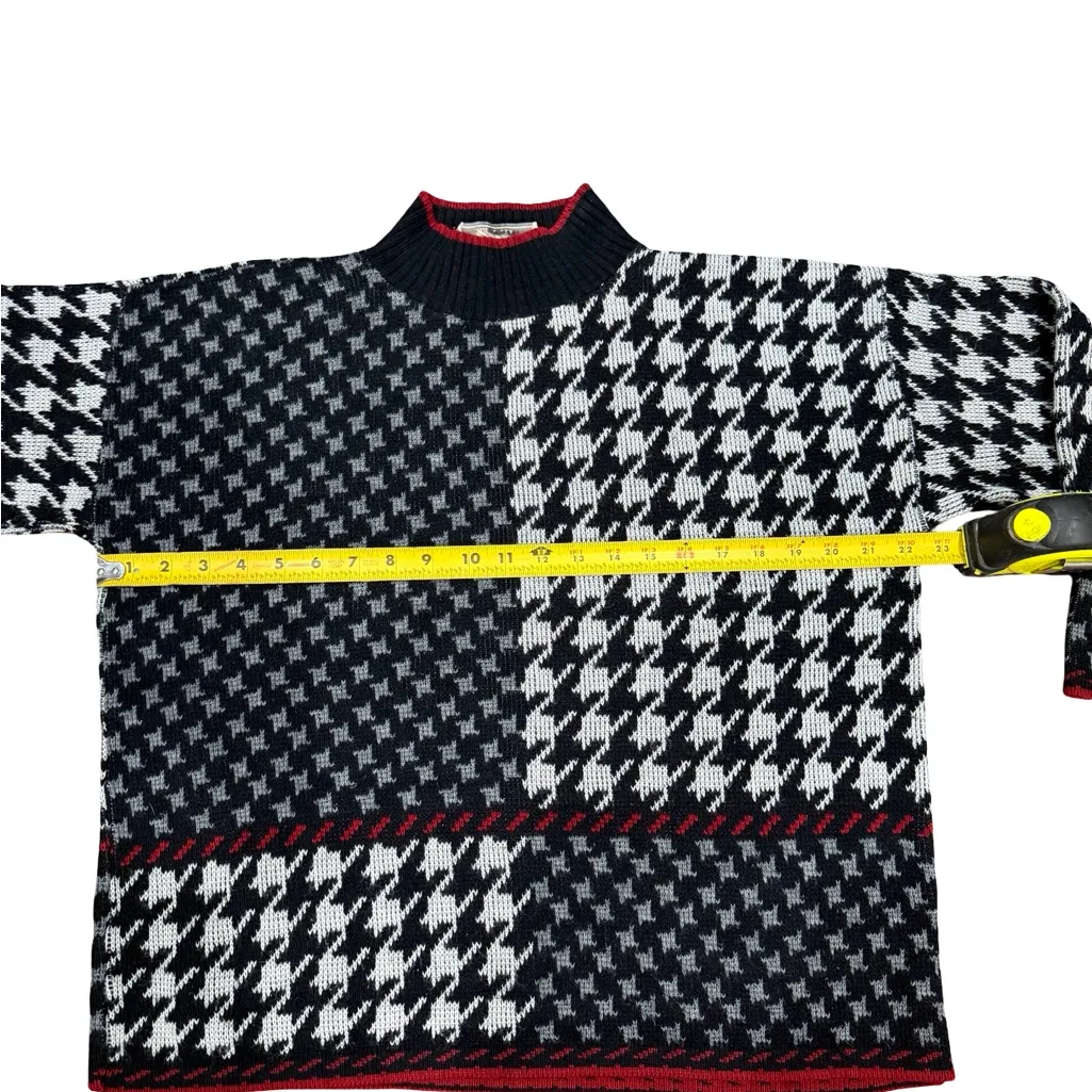 🖤 VTG United States Sweaters Houndstooth Knit Sweater - Women’s M -Made in USA🇺🇸 - Image 3