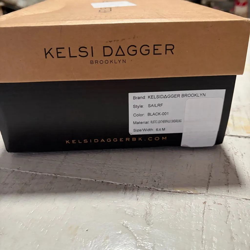 Kelsi Dagger Sail Mules NEW size 6.5 Black Leather Faux Shearling Slip On Clogs - Image 10