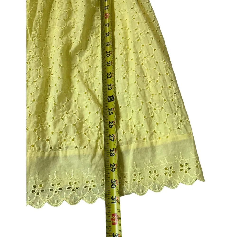 Jolt Yellow Eyelet V-neck Romper Dress Women's Size Small NWT | 1-5 - Image 7