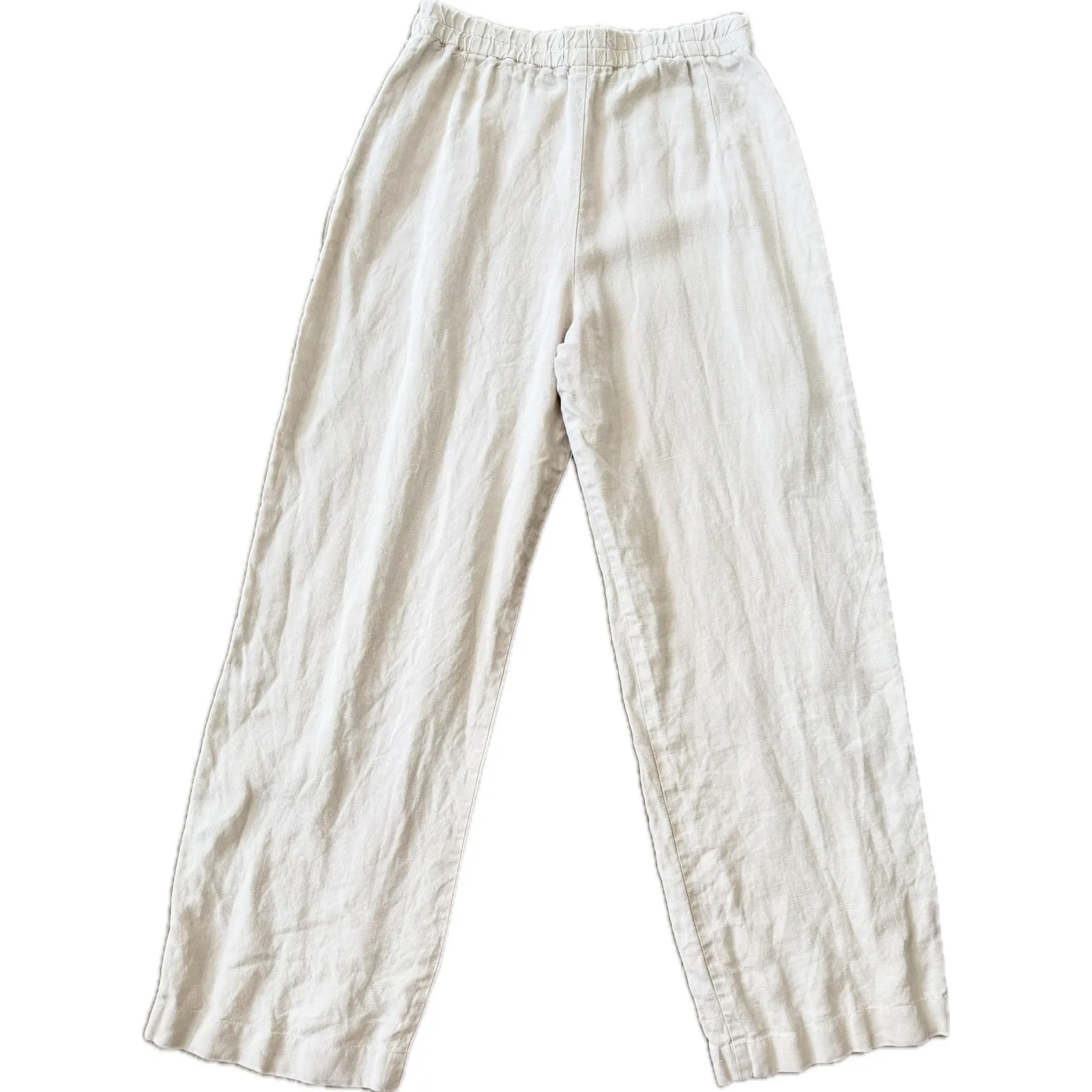 OSKA 100% Linen Pants Cream Beige Wide Leg Side Zip Size 1 US 6 8 Lagenlook - Image 4