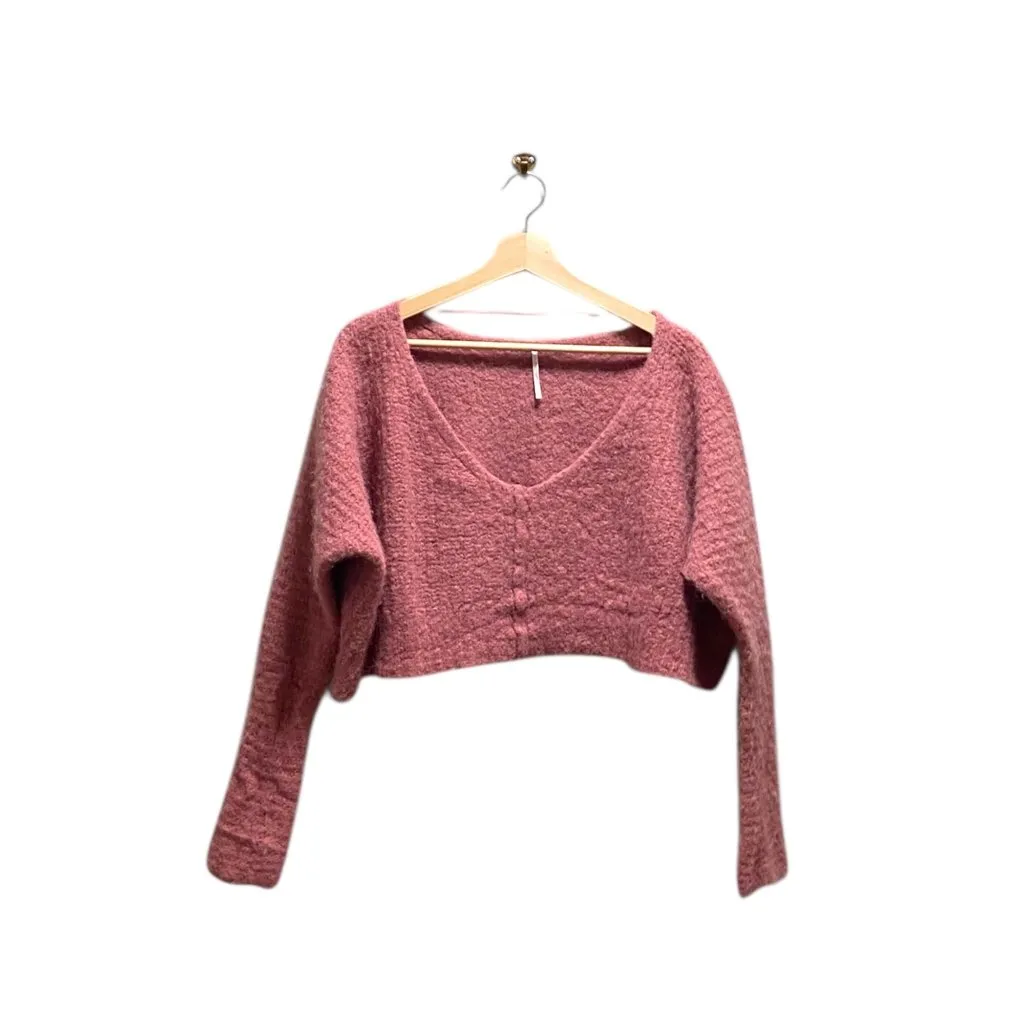 Free People Cropped Sweater Pink Size S - Image 2