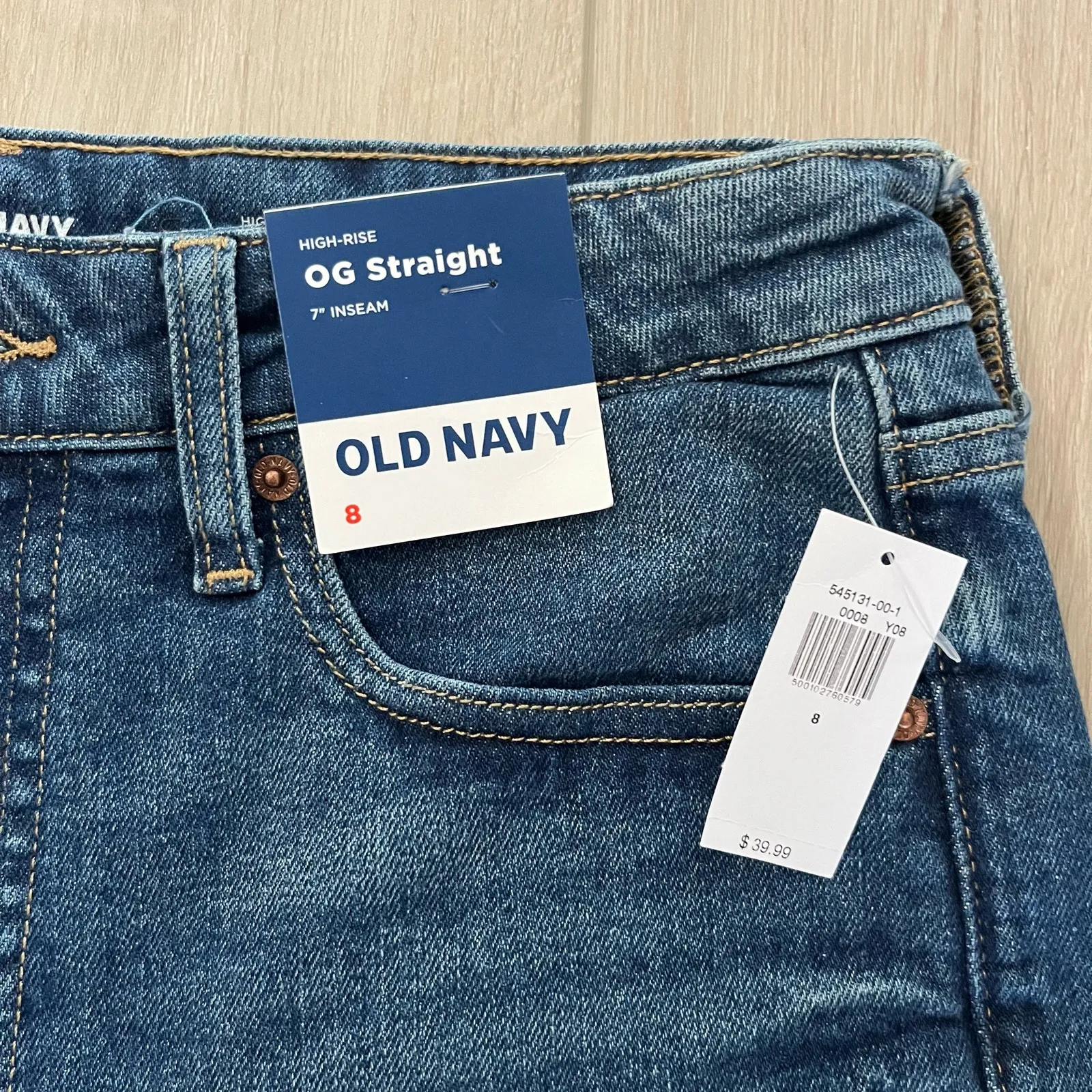Old Navy Women’s High Rise OG Straight Jean Shorts Size 8 - Image 5