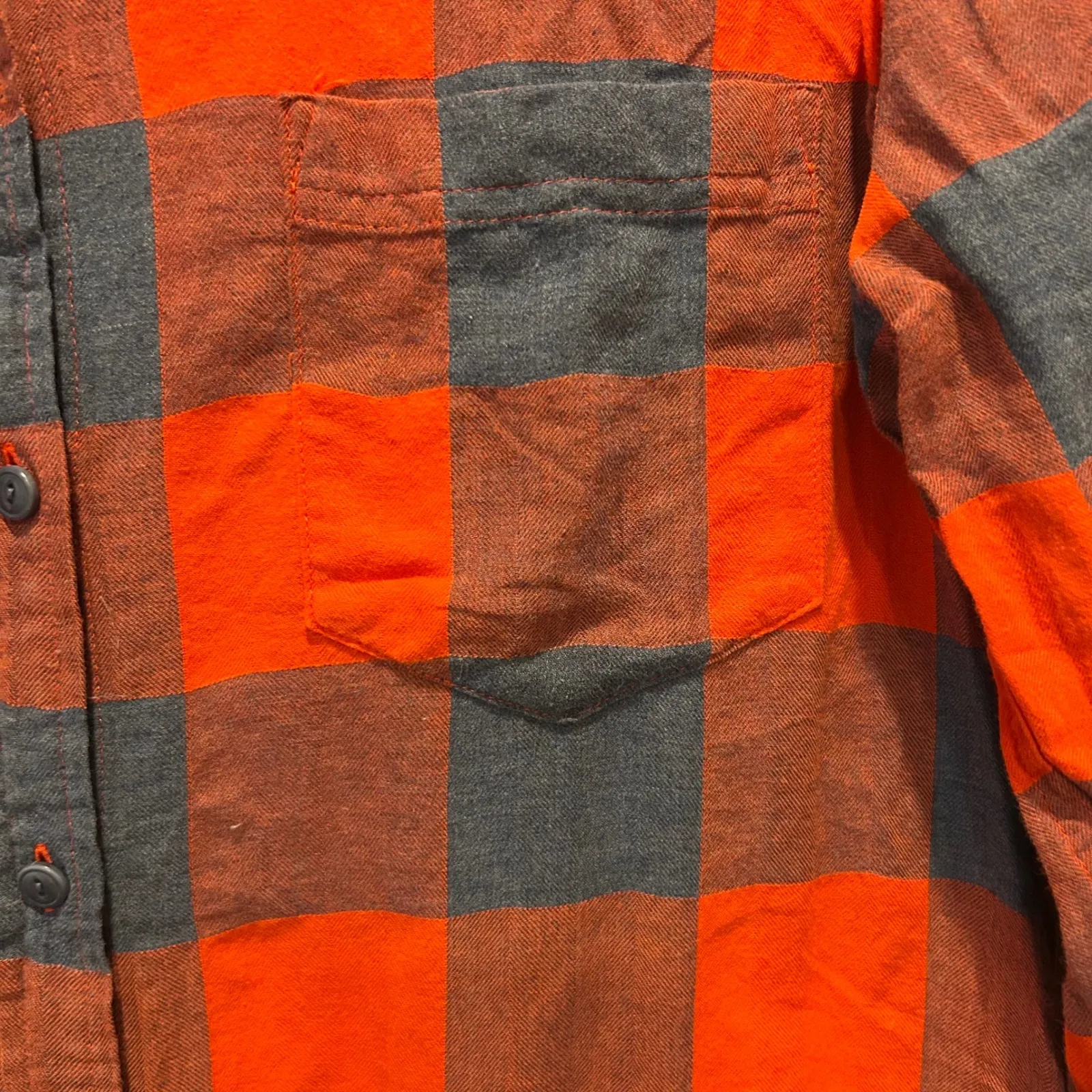 J Crew Red The Boy Fit Red Navy Plaid Flannel Button Down Shirt Women Size 12 - Image 2