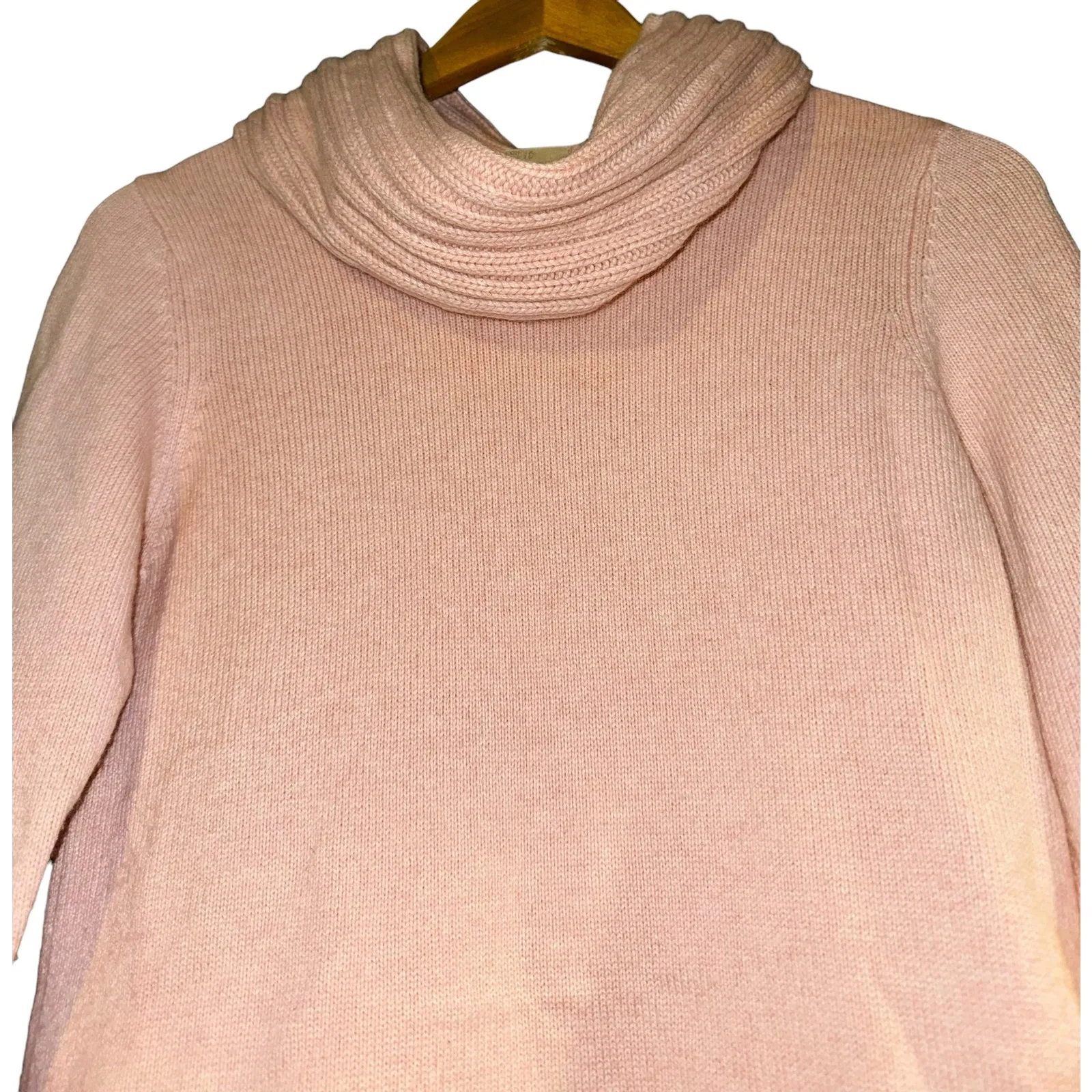 Marks & Spencer Pastel Pink Cowl Neck Knit Sweater Cashmere Angora Blend US 4 - Image 2