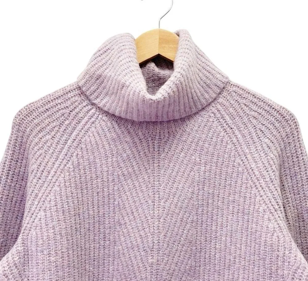 Madewell Mercer Turtleneck Sweater Coziest Yarn in Heather Wisteria Size Small - Image 7
