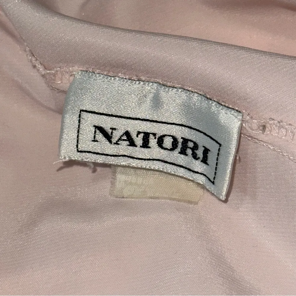 Natori Vintage Women’s Size S M Pale Pink Blue Lace Front Spaghetti Strap Gown - Image 8