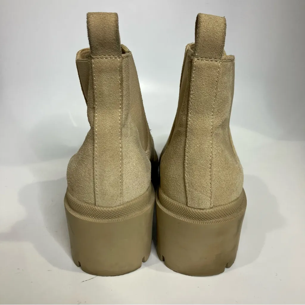 Steve Madden Hadlee boots pull on lug sole Chelsea tan cream women’s size 11 - Image 5