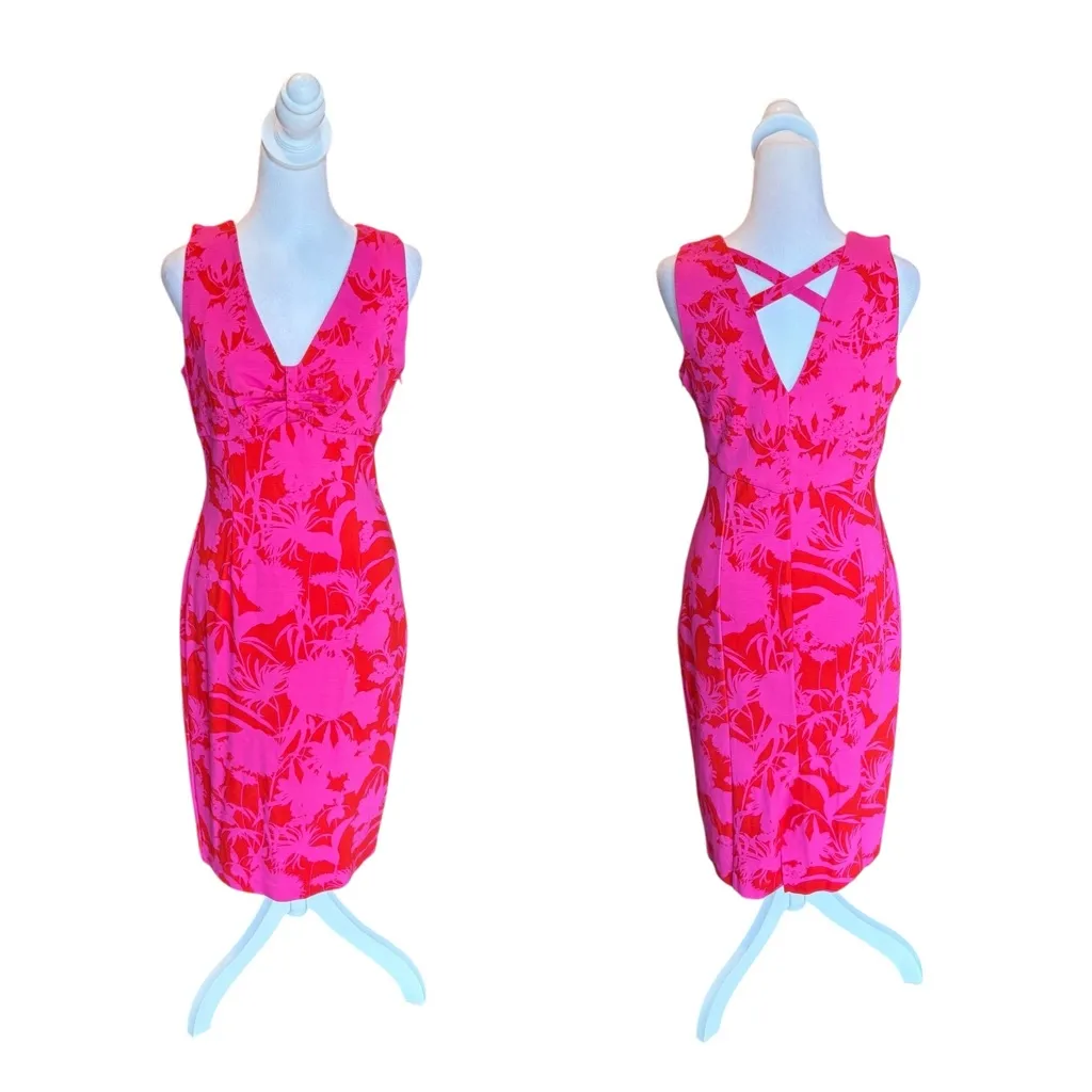 Damsel In A Dress Pink Zennor Floral Fitted Ponte Dress Womens Size 12 - Image 2